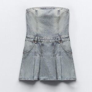 NWT Zara Pleated TRF Denim Dress